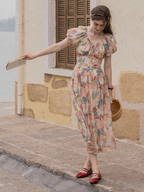 French Style Flower Printed Dress
