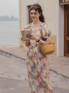 French Style Flower Printed Dress
