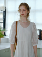 White Flower Lace Summer Dress