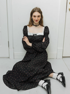 Enchanted Rose Black Dress