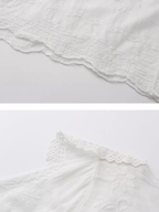 Round Collar Garden Embroidered Blouse