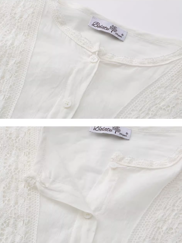 Vintage Lace White Blouse