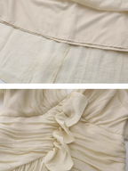 Vintage Ivory Frill Long Dress