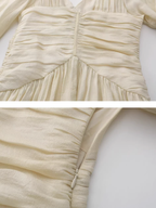 Vintage Ivory Frill Long Dress