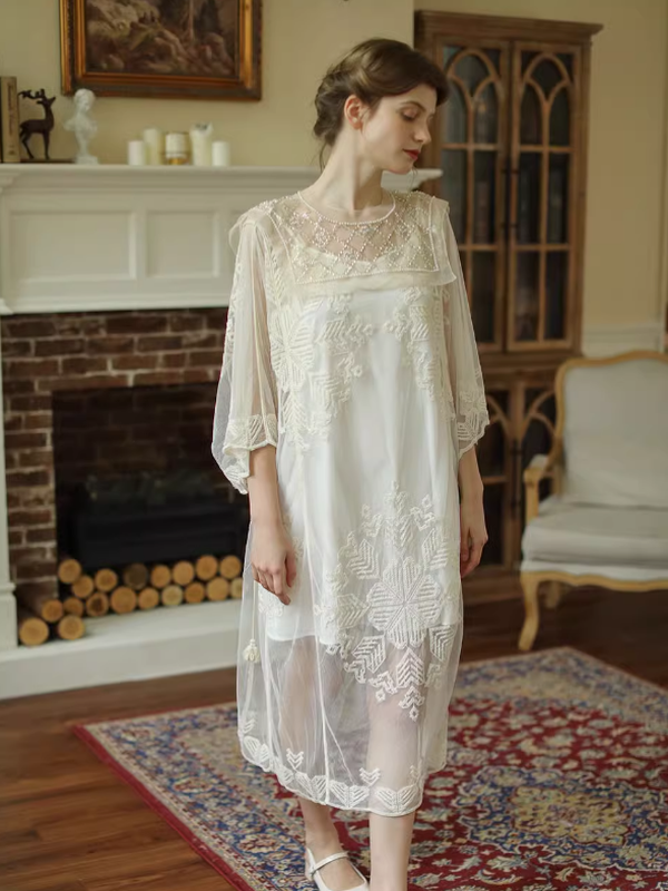 Whimsical Breeze Vintage Midi Dress