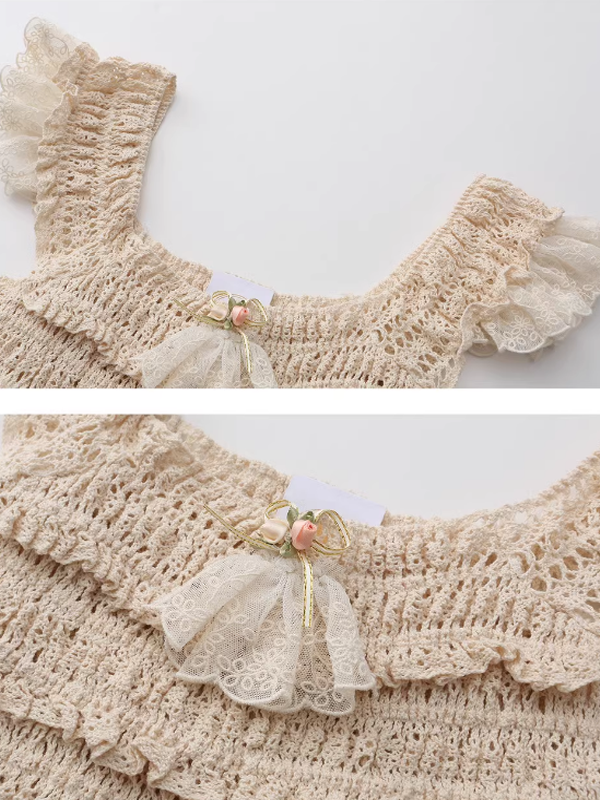 Vintage Charm Cotton Frill Top