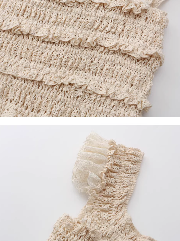 Vintage Charm Cotton Frill Top