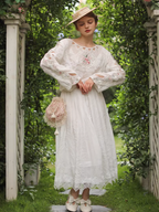 Pure White Lace Flare Skirt