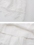 Pure White Lace Flare Skirt