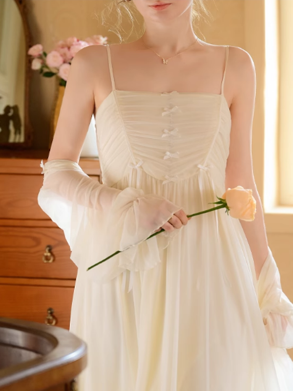 Whispering Yellow Ribbon Nightgown Set