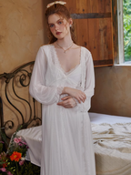 Vintage Lace Floral Nightgown Set