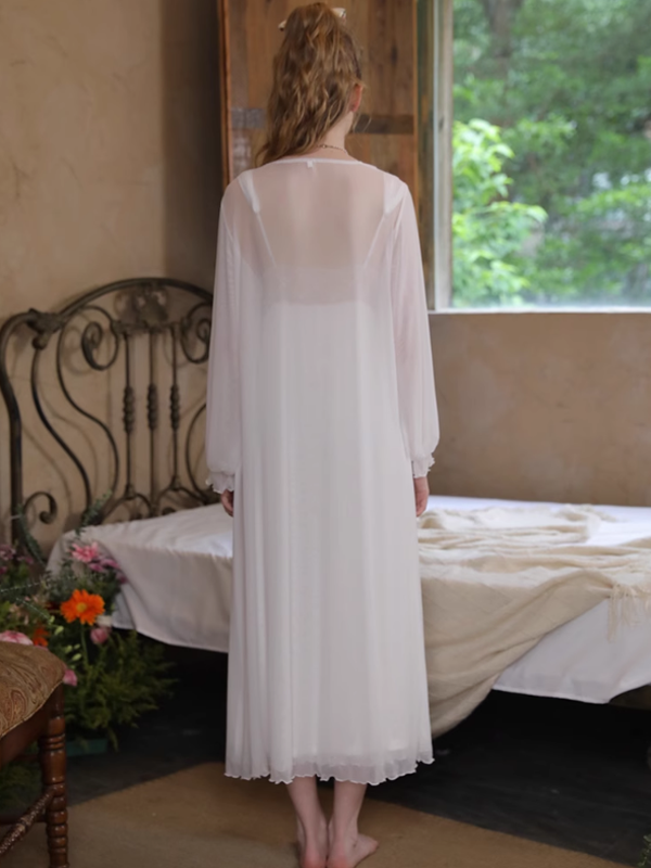 Vintage Lace Floral Nightgown Set