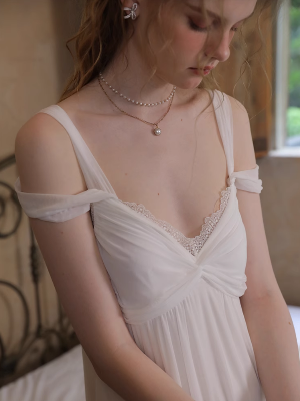 Vintage Lace Floral Nightgown Set