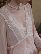 Vintage Lace Floral Nightgown Set