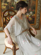 Grey Floral Blossom Dress