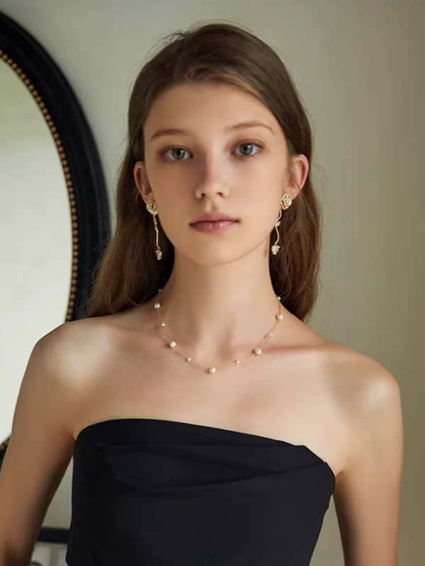 Rose Zircon Earrings