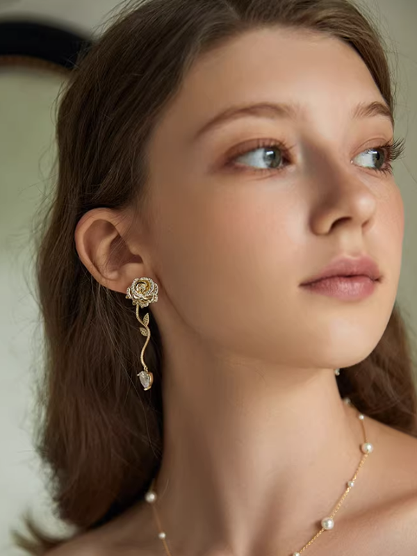 Rose Zircon Earrings