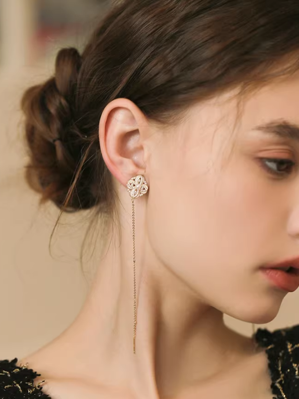 Gray Drop Pearl Surgical Earrings