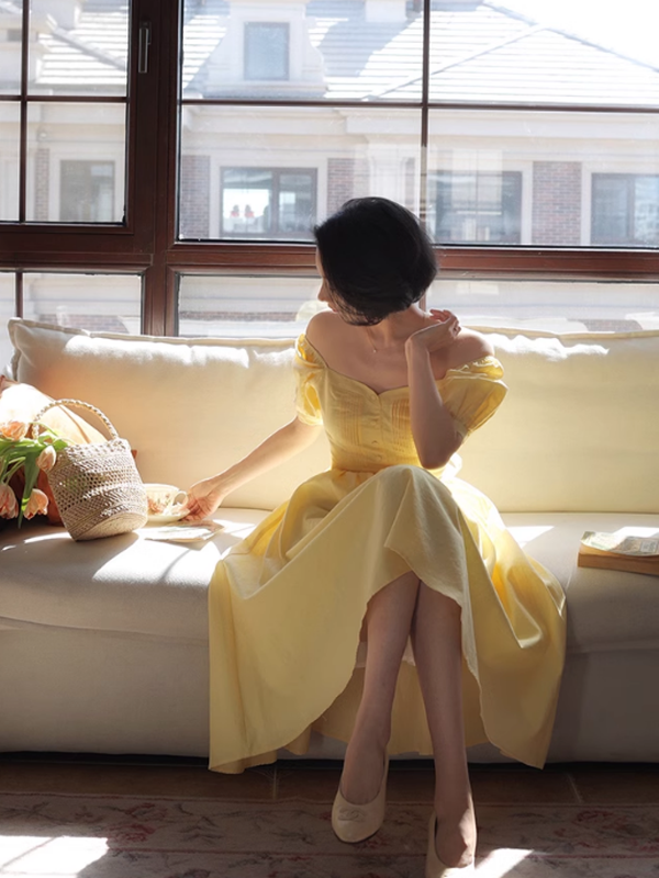 Vintage Elegance Midi Dress