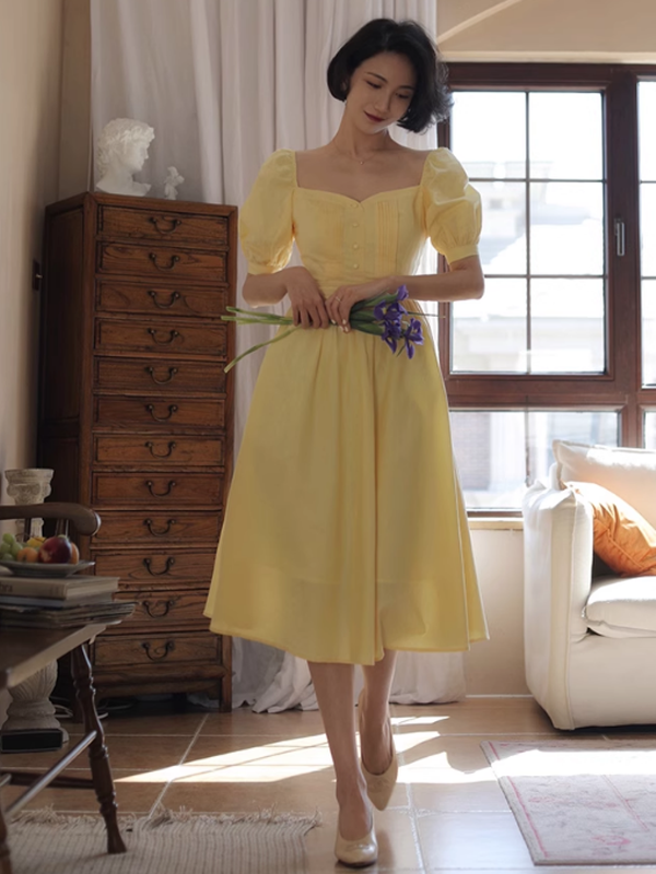 Vintage Elegance Midi Dress