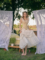 Lime Ribbon Fantasy White Dress