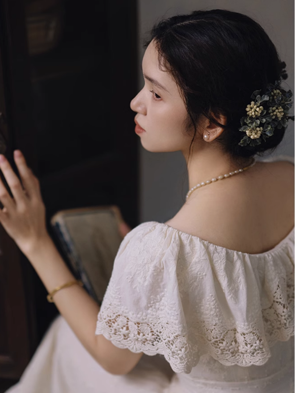 Ivory Whisper Embroidered Dress