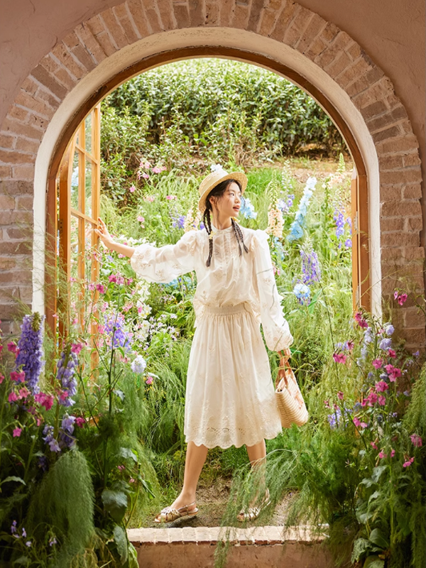 Secret Garden Embroidered Skirt