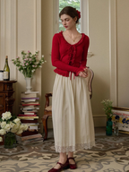 Emma's Blooming Pleats White Skirt