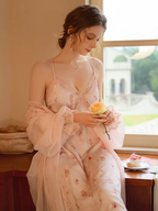 Pink Blossom Silky Loungewear Set