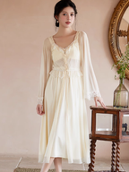 Pure Elegance Yellow Nightgown Set