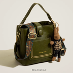 Retro Strap Crossbody Bucket Bag
