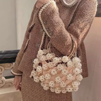 Vintage Beads Flower Fairy Zipper Handbag