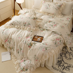Floral Princess Cotton Frill Bedding Set