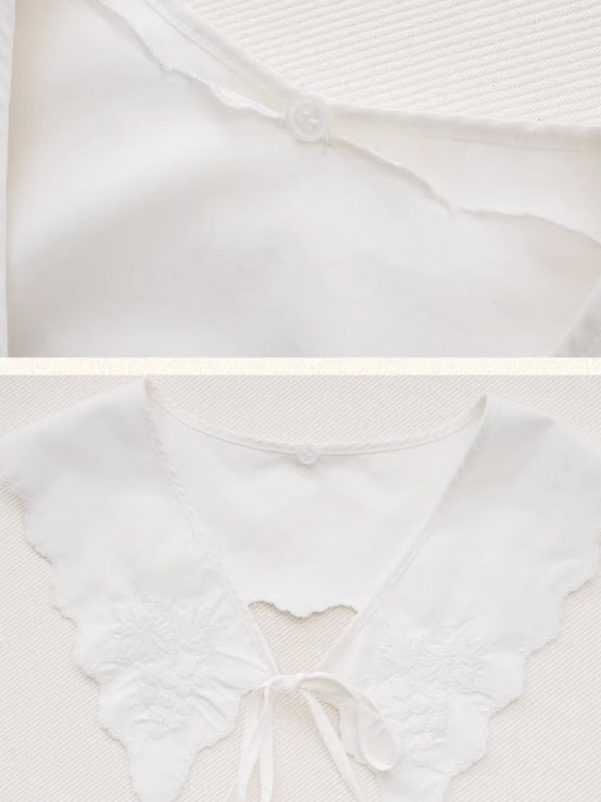 Emma's Romantic White Collar Blouse