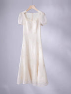 Elegant Daisy Lace White Dress