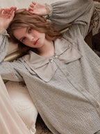 Cute Bow Collar Pajama Set
