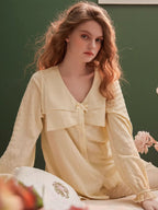 Cute Bow Collar Pajama Set