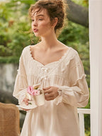 Vintage Soft Lace Cotton Pajama Set