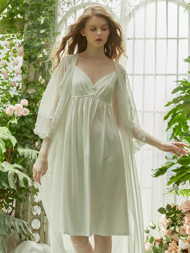Blush Lace Fantasy Nightgown Set