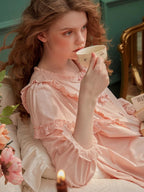 Delicate Lace Ruffle Pajama Set