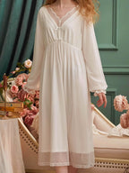 Dreamy Lace-Trimmed Princess Nightgown