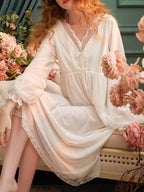Dreamy Lace-Trimmed Princess Nightgown