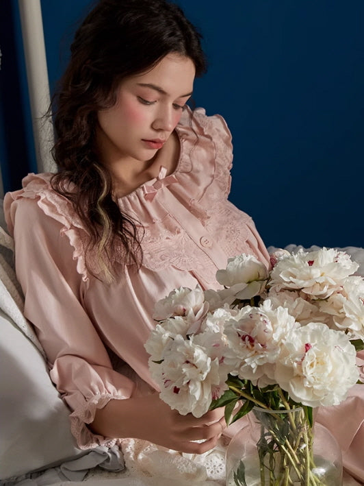 Blush Dreams Vintage Lace Pajama Set