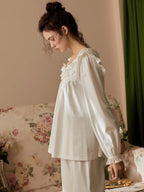 White Whisper Lace Pajama Set