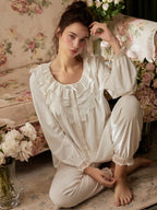 White Whisper Lace Pajama Set