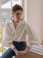 Timeless Elegance Cotton White Blouse