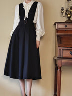 Vintage Elegance Cross-Strap A-Line Dress