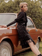 Midnight Rose Velvet Dress