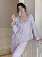 Dreamy Velvet Ruffle Pajama Set