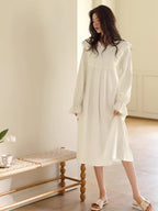 Vintage-Inspired Ivory Cotton Nightgown